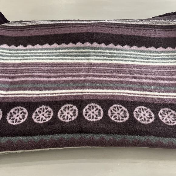 Vintage Biederlack Blanket Cuddle Wrap Soft Snap Button Zip Purple Green Gray - Picture 6 of 9